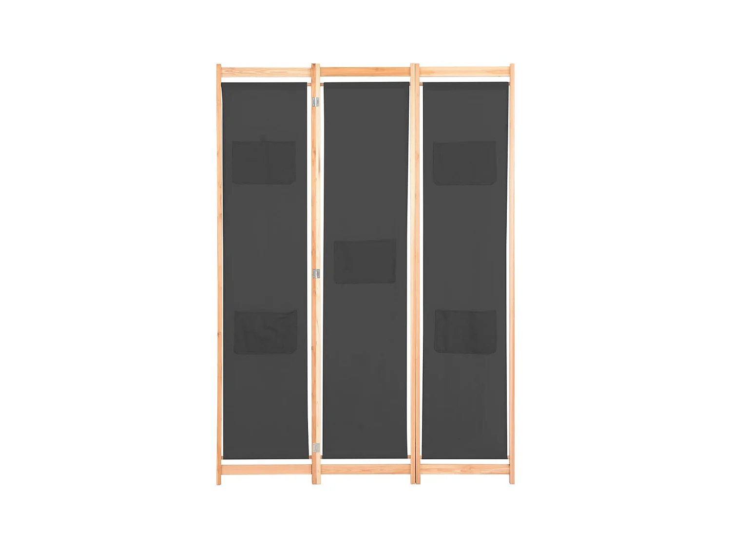Cloison de séparation 3 panneaux Gris 120x170x4 cm Tissu