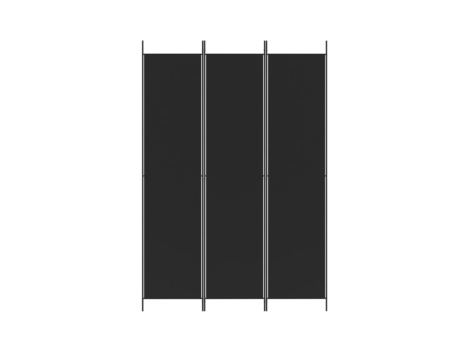 Parete divisoria a 3 pannelli Tessuto Nero 150x220 cm