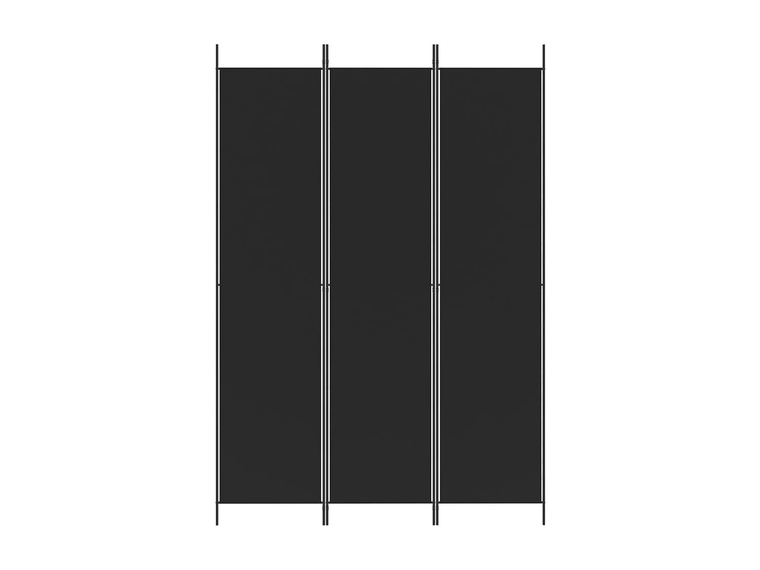 Parete divisoria a 3 pannelli Tessuto Nero 150x220 cm