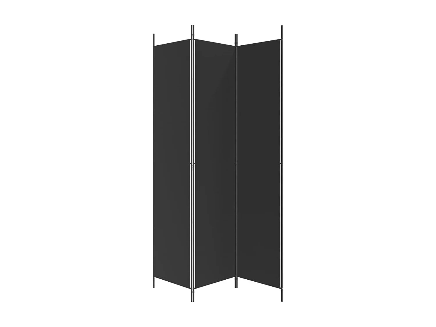 Parete divisoria a 3 pannelli Tessuto Nero 150x220 cm