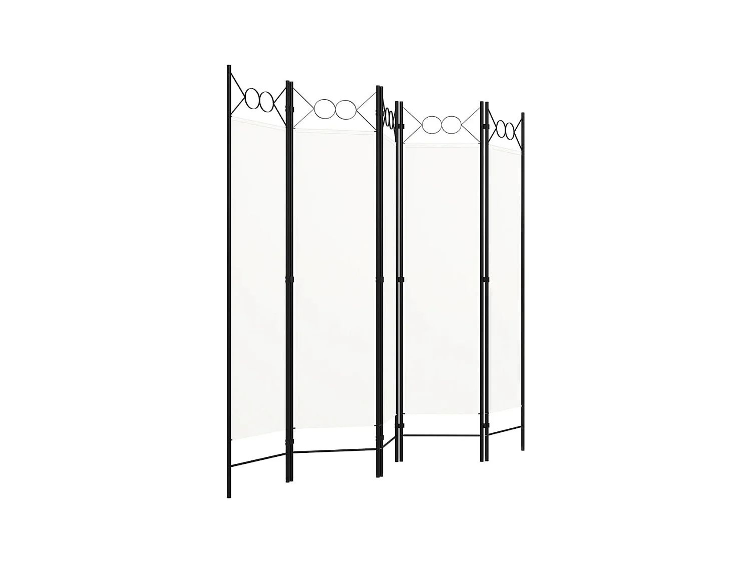 Tabique divisorio de 5 paneles, blanco, 200x180 cm