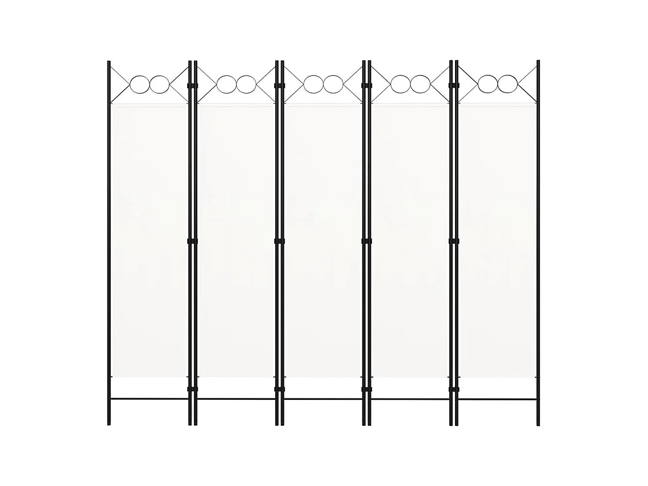 Tabique divisorio de 5 paneles, blanco, 200x180 cm