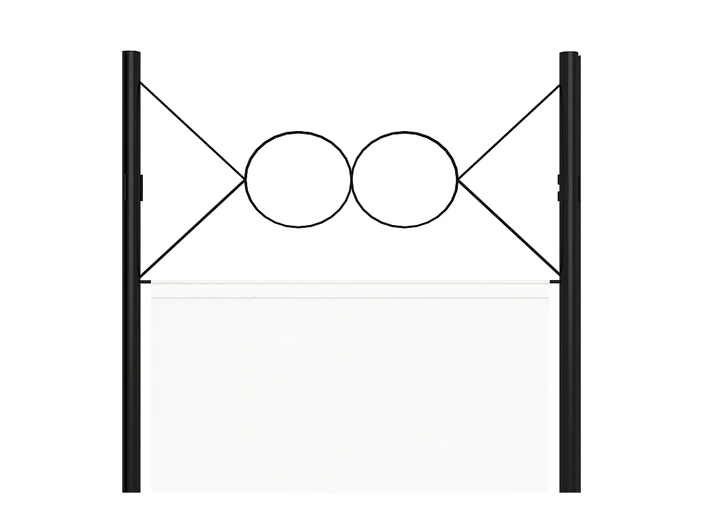 Tabique divisorio de 5 paneles, blanco, 200x180 cm