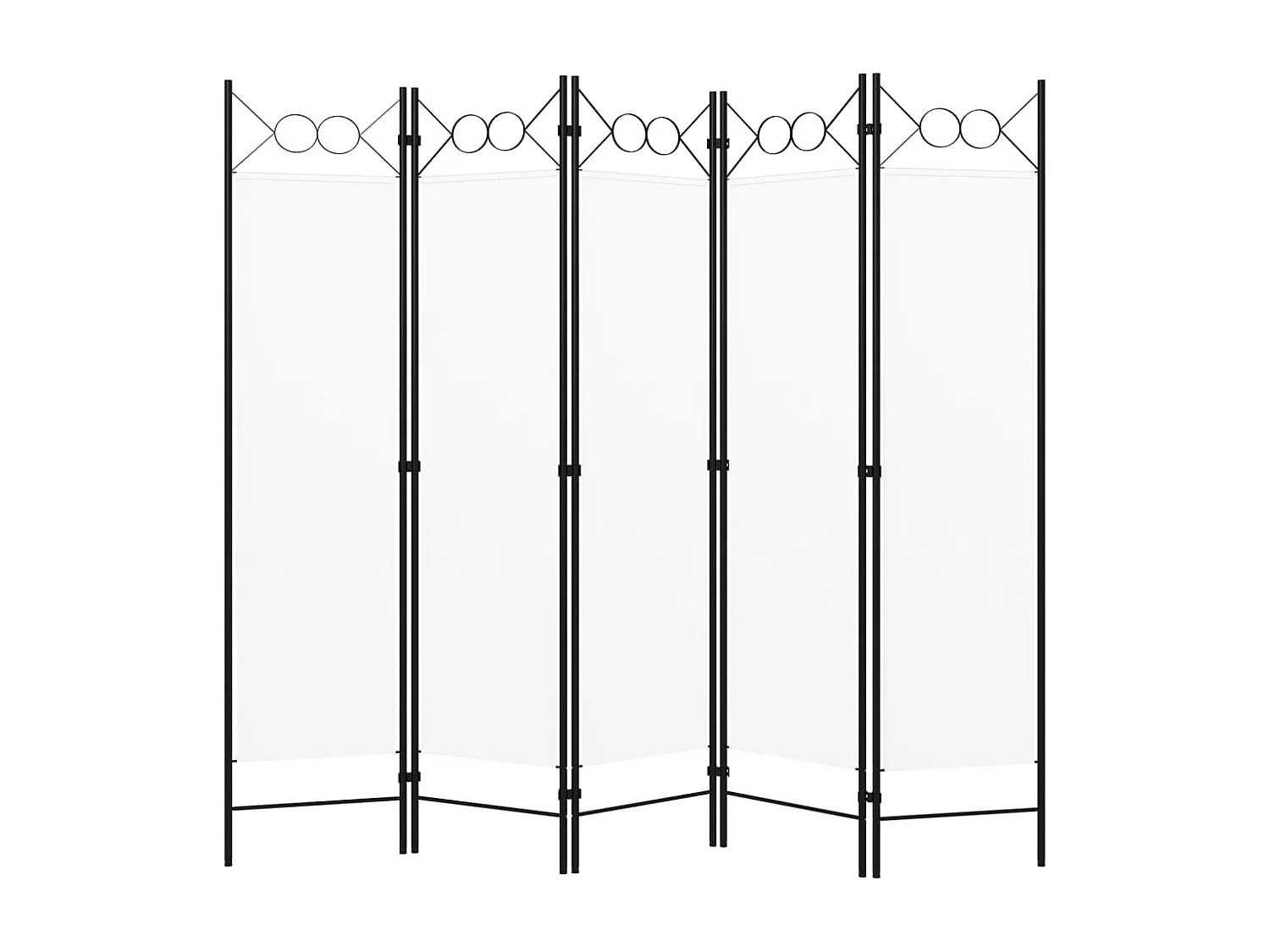 Cloison de séparation 5 panneaux Blanc 200x180 cm