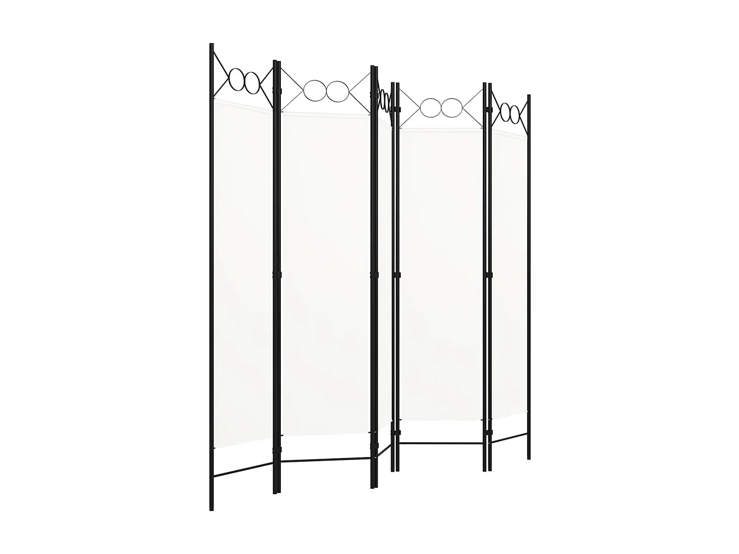 Cloison de séparation 5 panneaux Blanc 200x180 cm