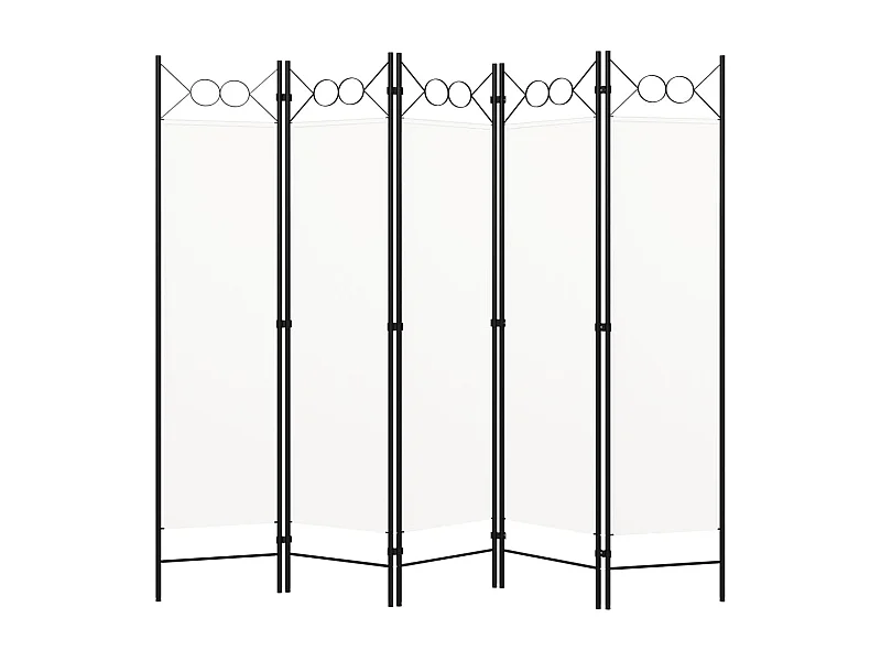 Cloison de séparation 5 panneaux Blanc 200x180 cm