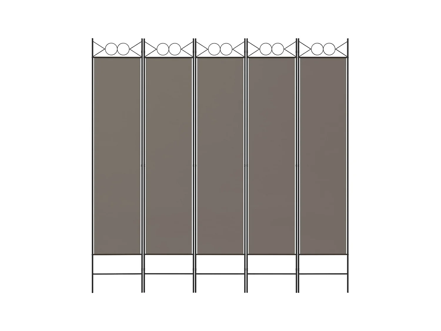 Mampara divisoria de 5 paneles Antracita 200x200 cm Tejido