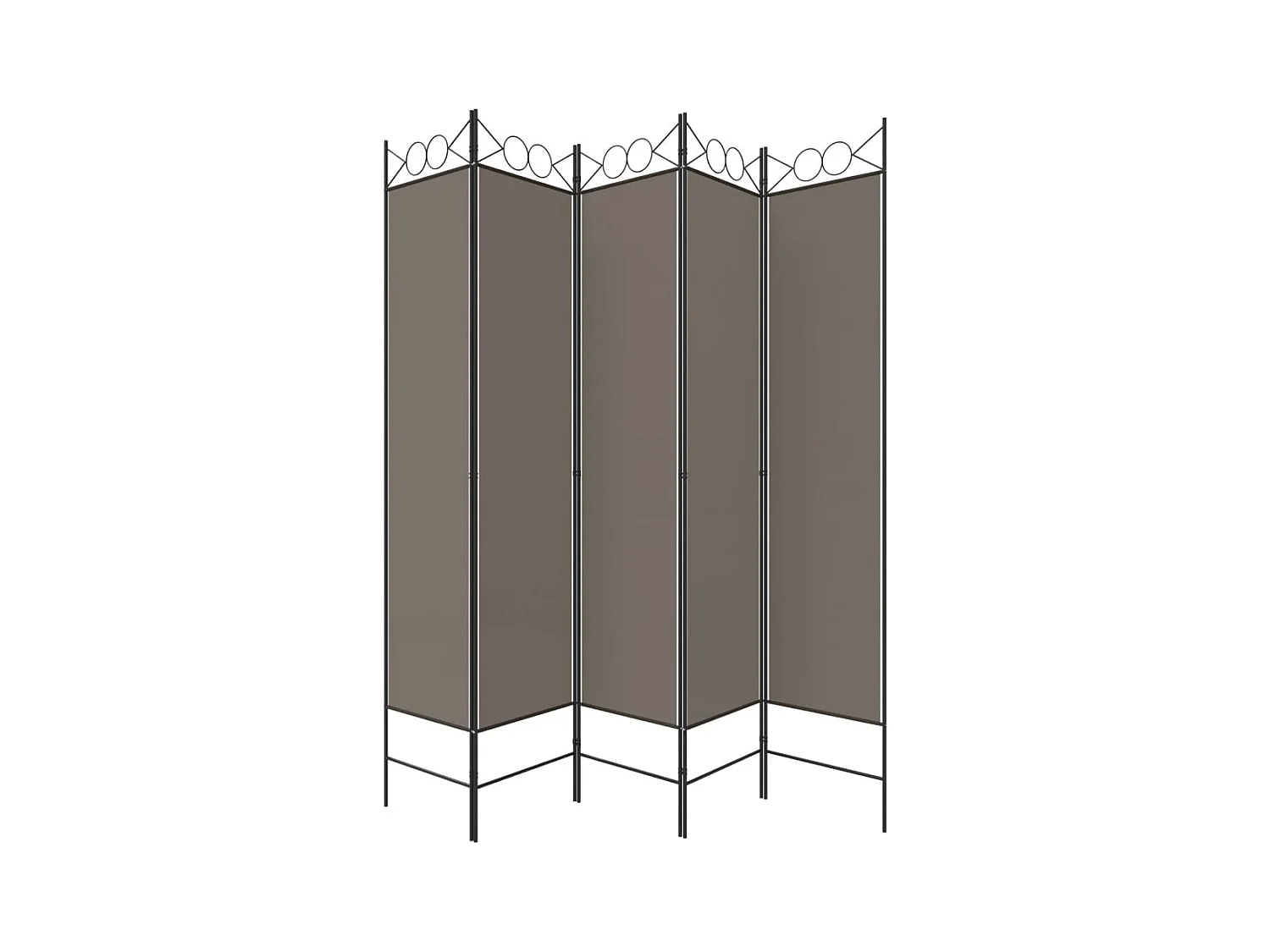 Mampara divisoria de 5 paneles Antracita 200x200 cm Tejido