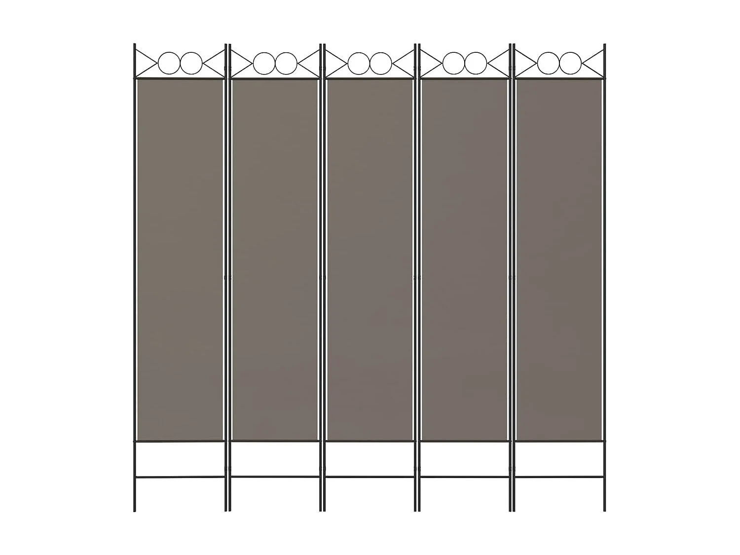 Cloison de séparation 5 panneaux Anthracite 200x200 cm Tissu