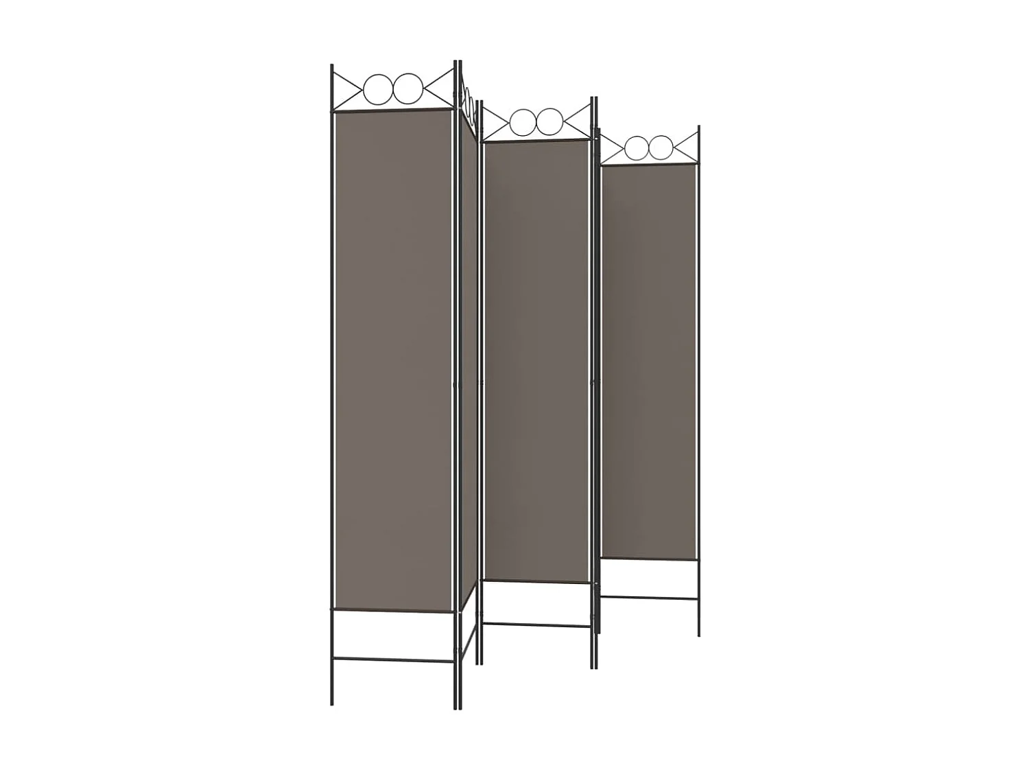 Cloison de séparation 5 panneaux Anthracite 200x200 cm Tissu