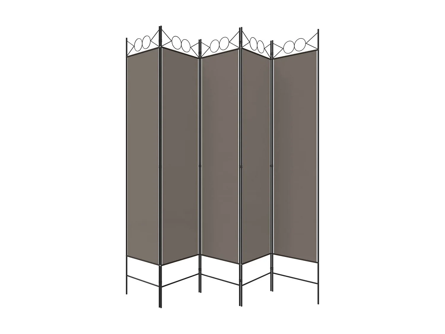 Cloison de séparation 5 panneaux Anthracite 200x200 cm Tissu