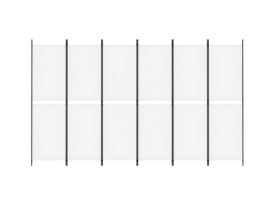 Mampara divisoria 6 paneles Tela Blanca 300x180 cm