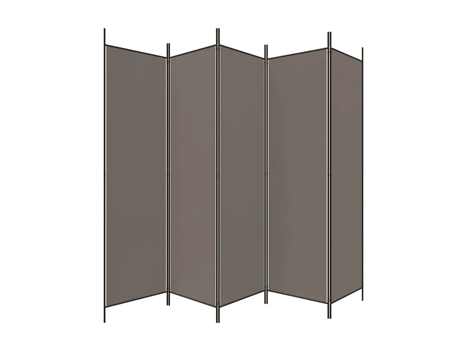 Parete divisoria a 5 pannelli Antracite 250x200 cm Tessuto