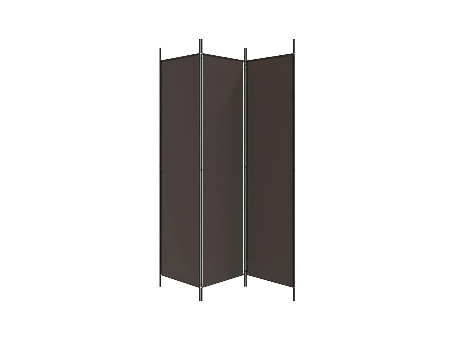 Mampara divisoria de 3 paneles Marrón 150x200 cm Tela