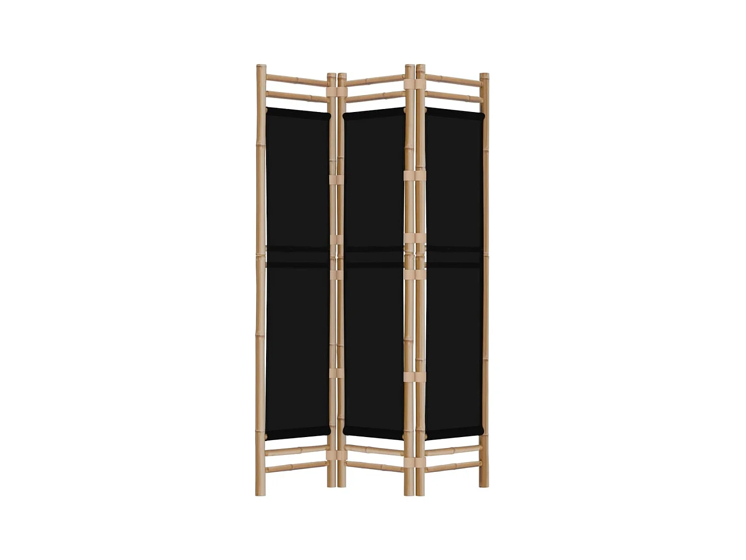 Parete divisoria pieghevole 3 pannelli 120 cm Bambù e Tela