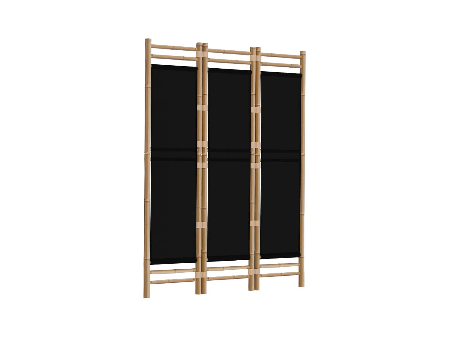 Parete divisoria pieghevole 3 pannelli 120 cm Bambù e Tela