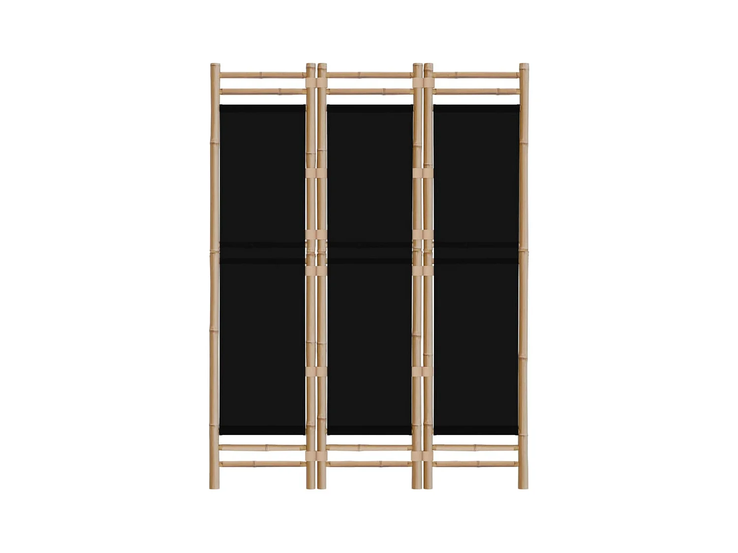 Parete divisoria pieghevole 3 pannelli 120 cm Bambù e Tela