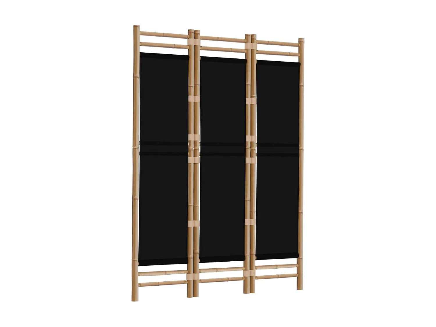 Parete divisoria pieghevole 3 pannelli 120 cm Bambù e Tela