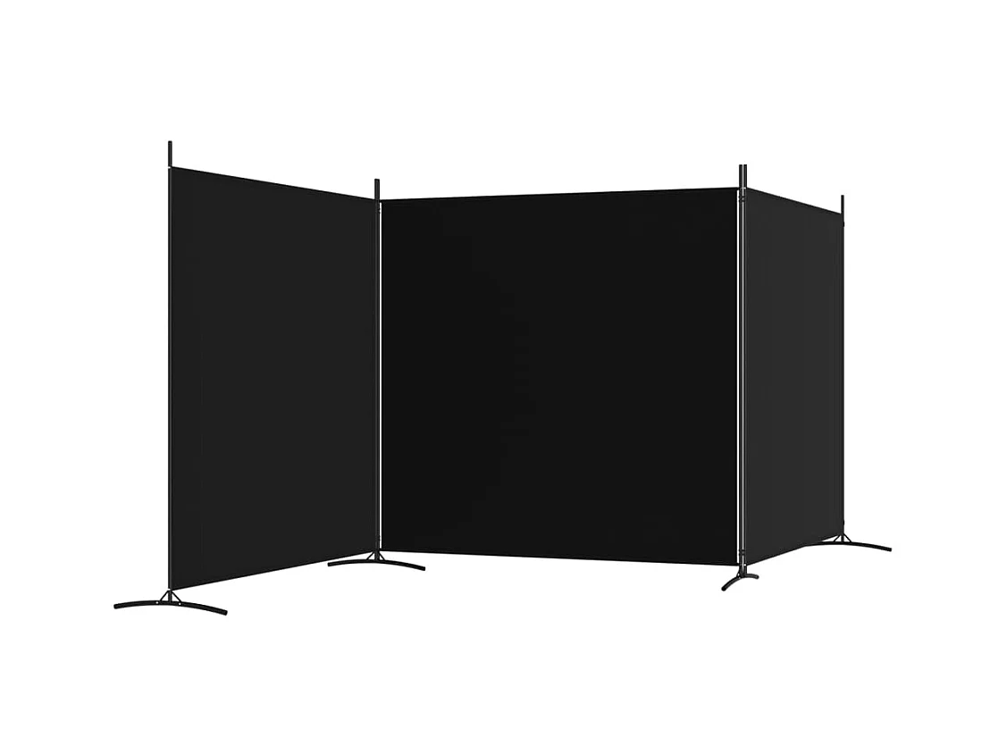 Cloison de séparation 3 panneaux Noir 525x180 cm Tissu