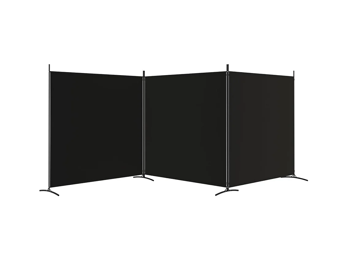 Mampara divisoria de 3 paneles Tela Negra 525x180 cm