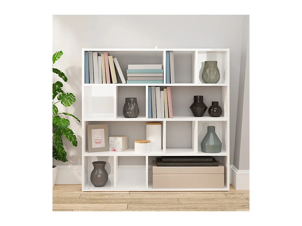 Libreria/Divisorio Bianco Lucido 105x24x102 cm