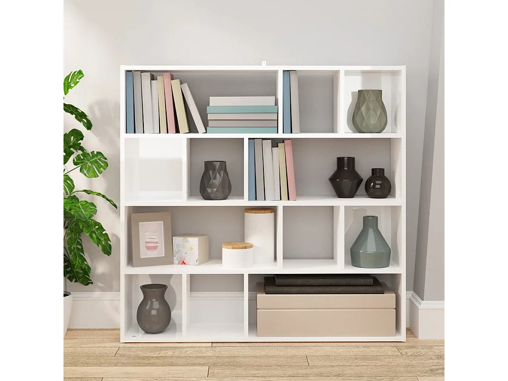 Libreria/Divisorio Bianco Lucido 105x24x102 cm