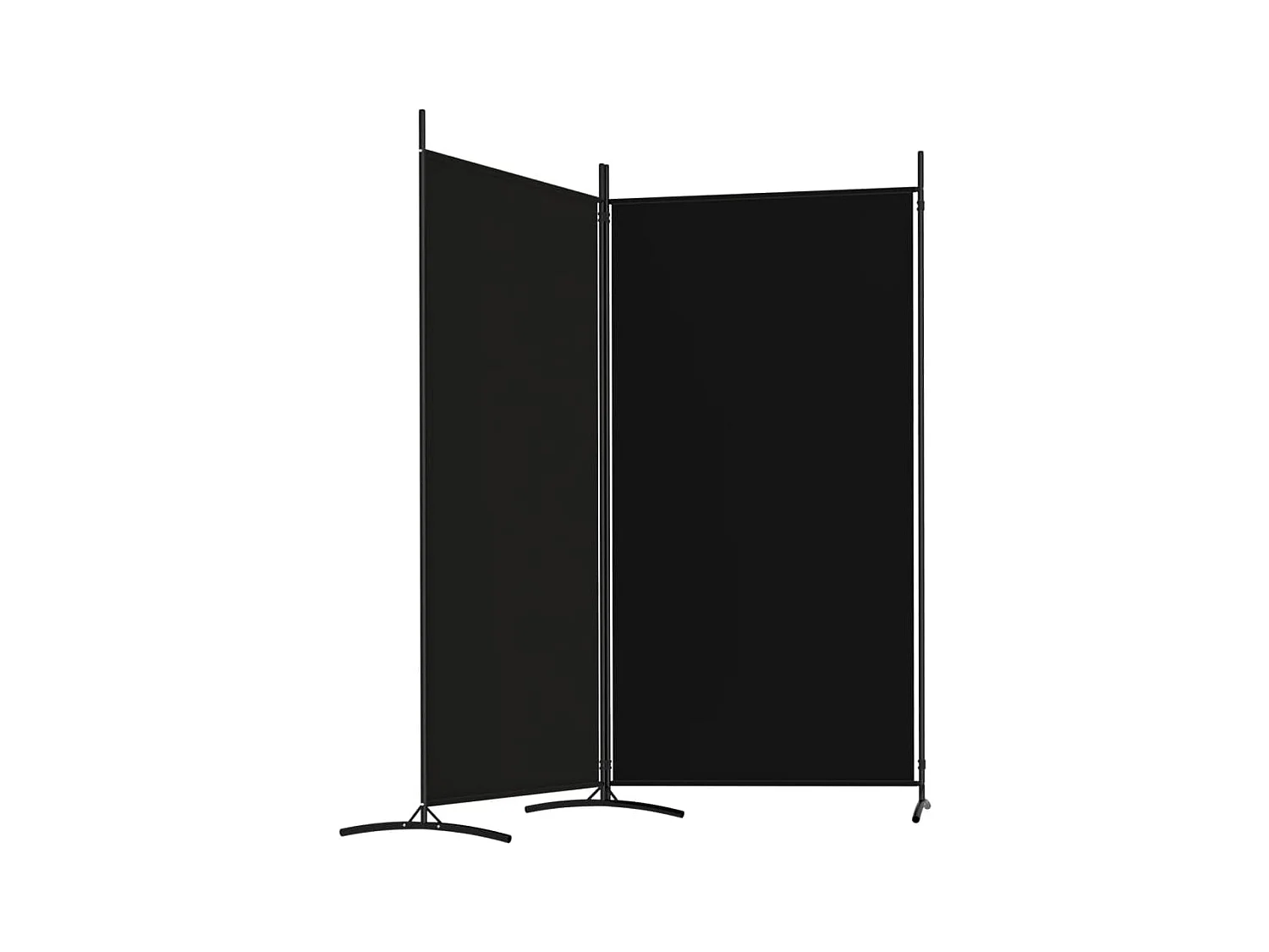 2-delige scheidingswand Zwart 175x180 cm Stof