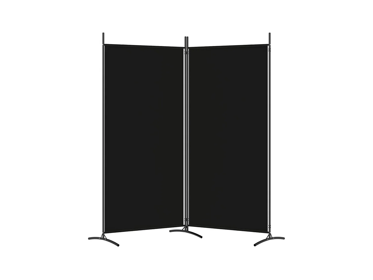 2-delige scheidingswand Zwart 175x180 cm Stof