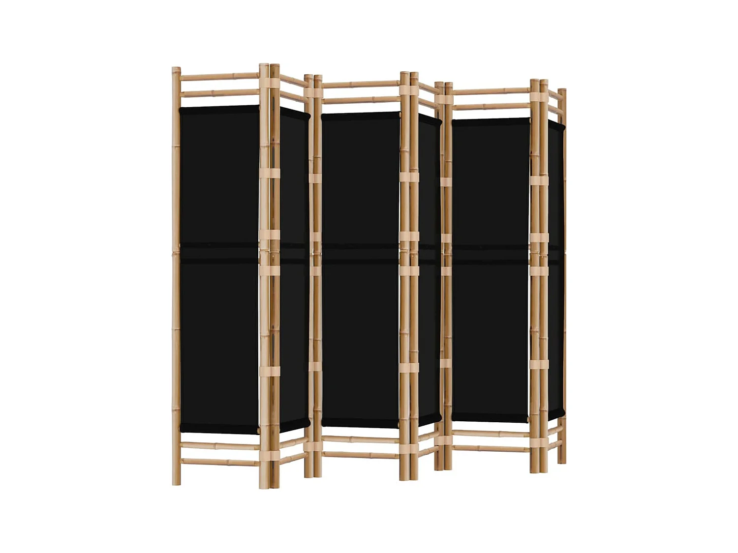 Vouwwand 6 panelen 240 cm Bamboe en canvas