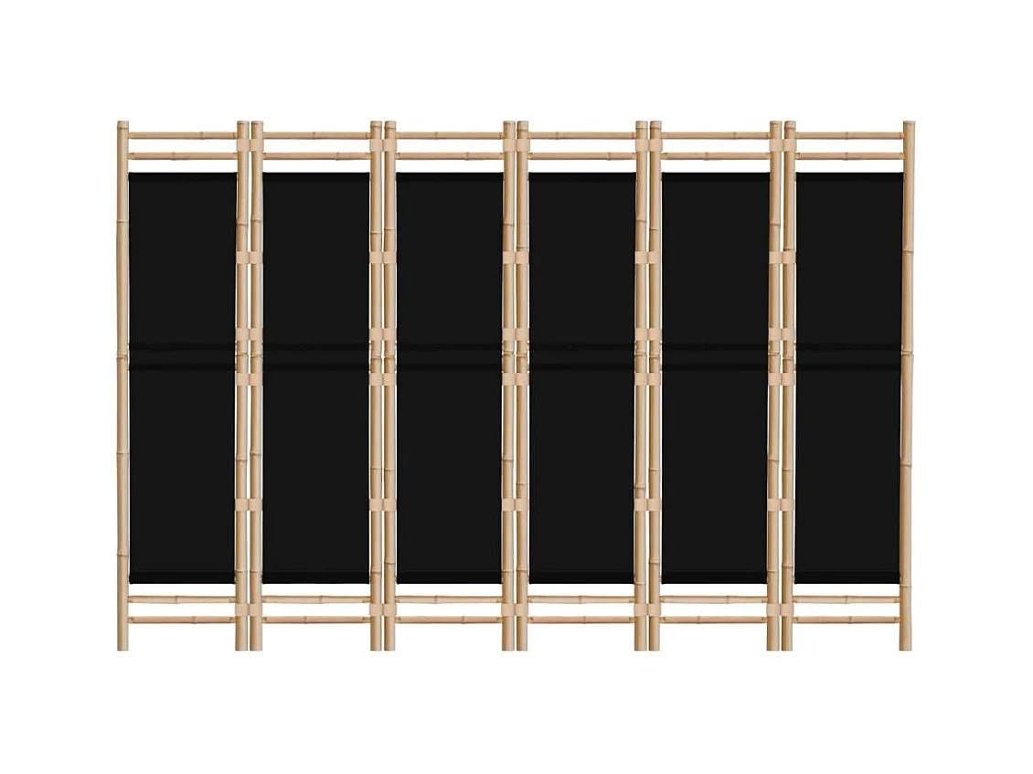 Vouwwand 6 panelen 240 cm Bamboe en canvas