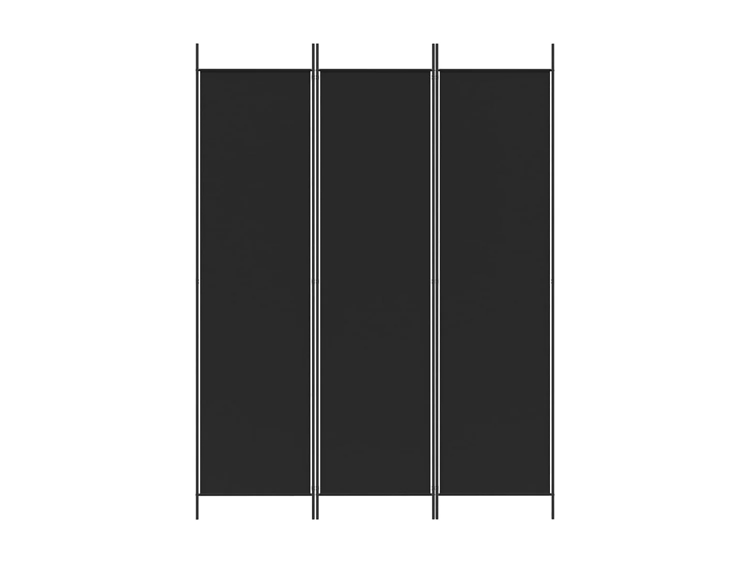 Parete divisoria a 3 pannelli Tessuto Nero 150x200 cm