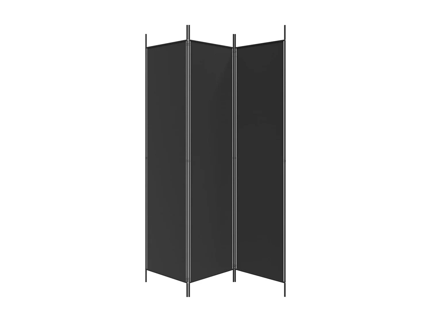 Cloison de séparation 3 panneaux Noir 150x200 cm Tissu