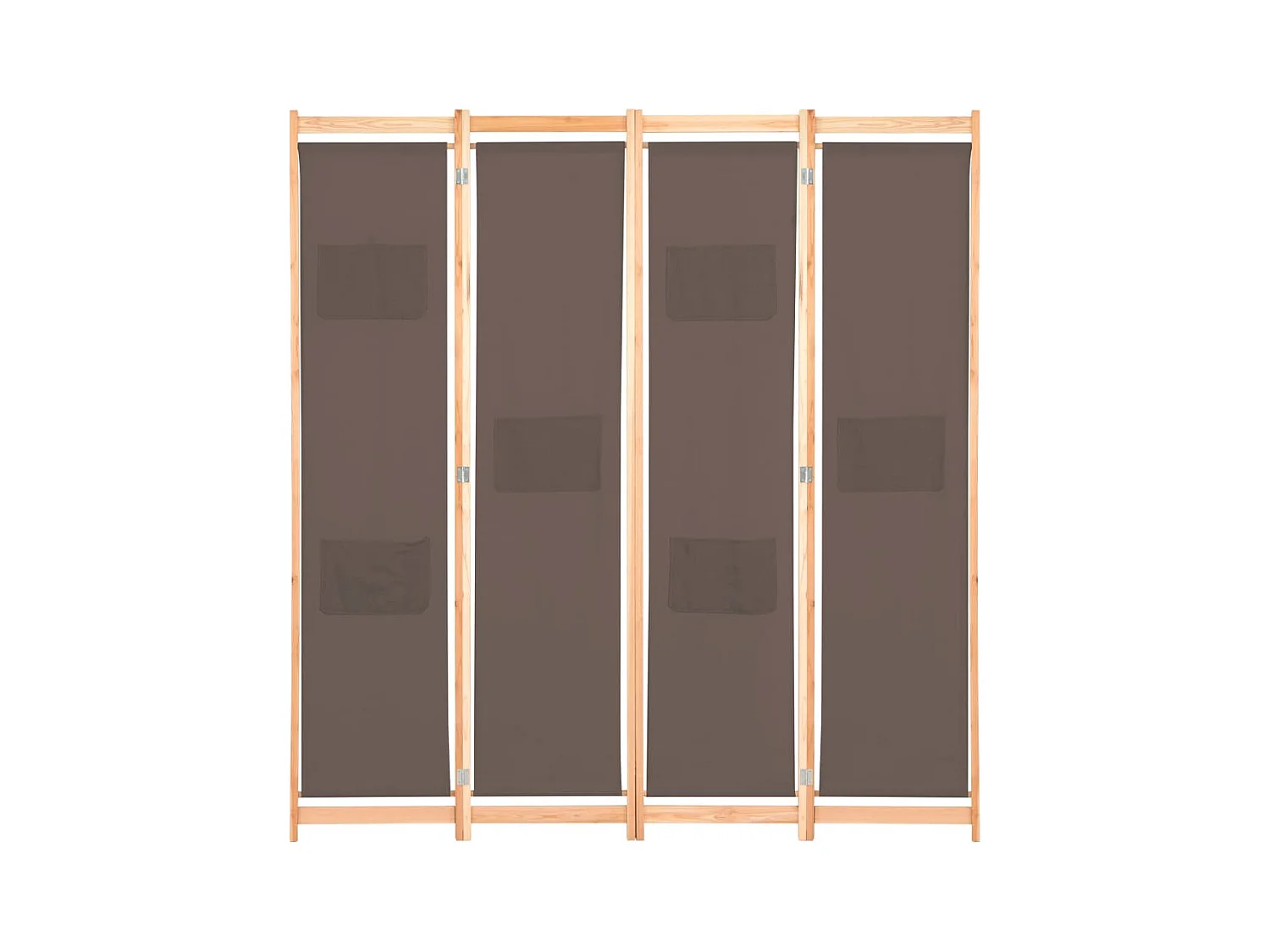 Parete divisoria a 4 pannelli Marrone 160x170x4 cm Tessuto