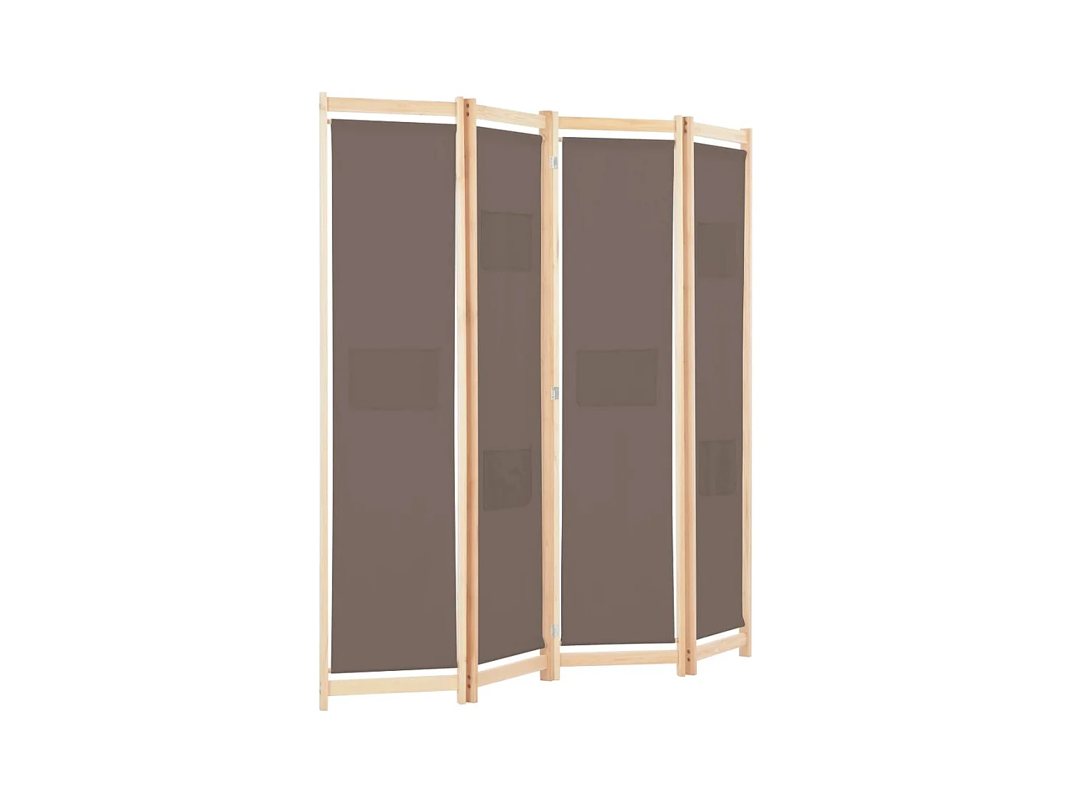 Parete divisoria a 4 pannelli Marrone 160x170x4 cm Tessuto