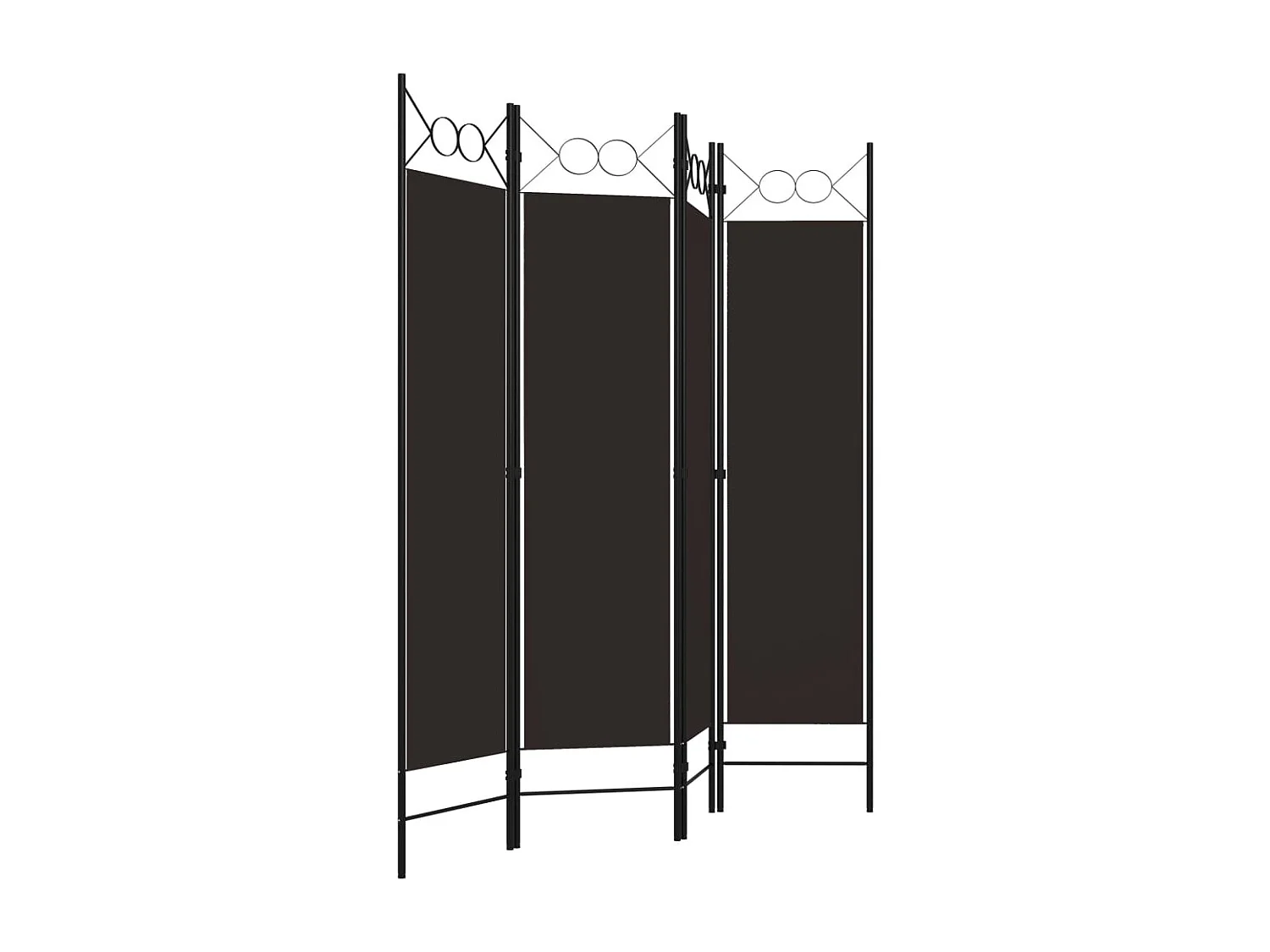 Cloison de séparation 4 panneaux Marron 160 x 180 cm