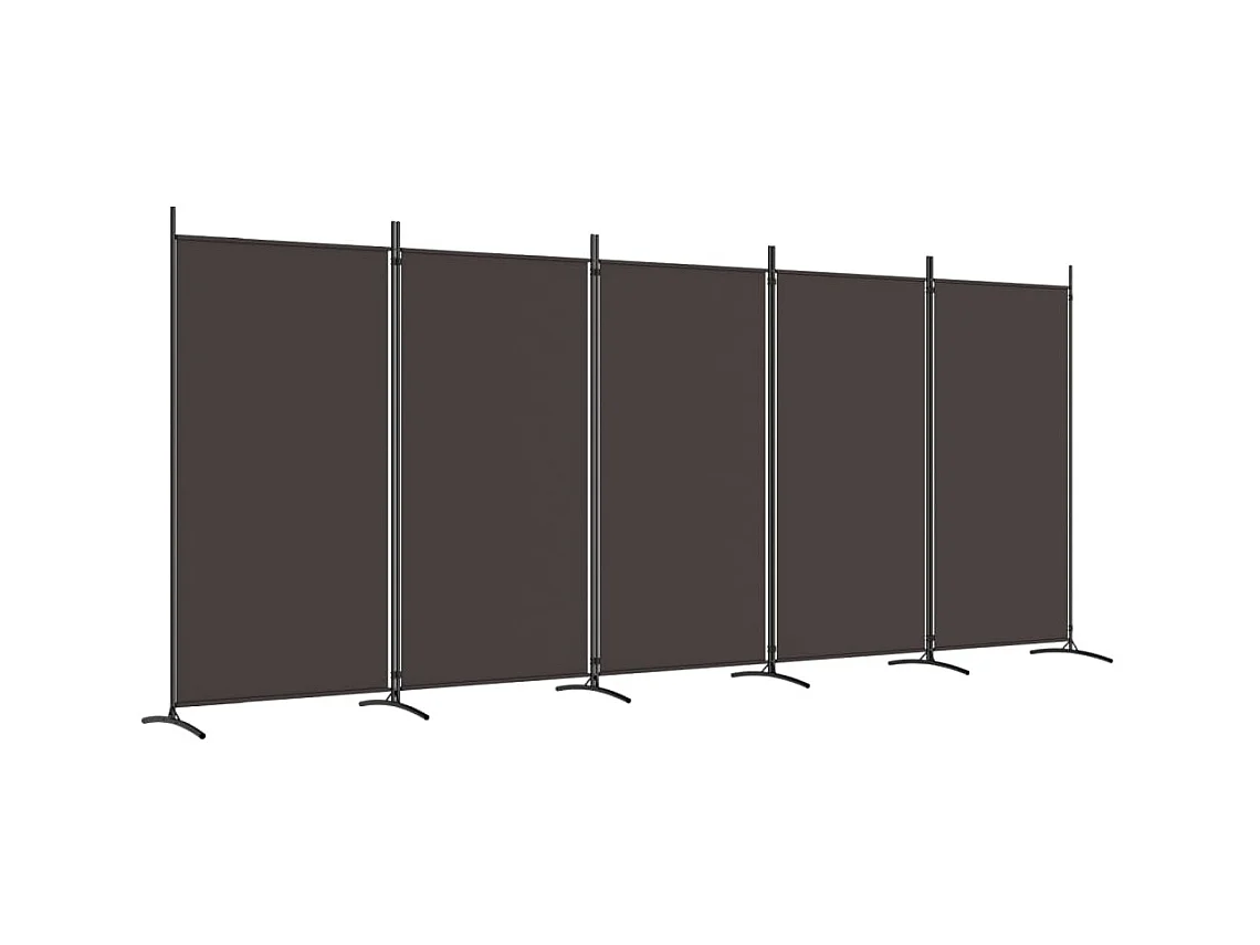 Cloison de séparation 5 panneaux Marron 433x180 cm Tissu
