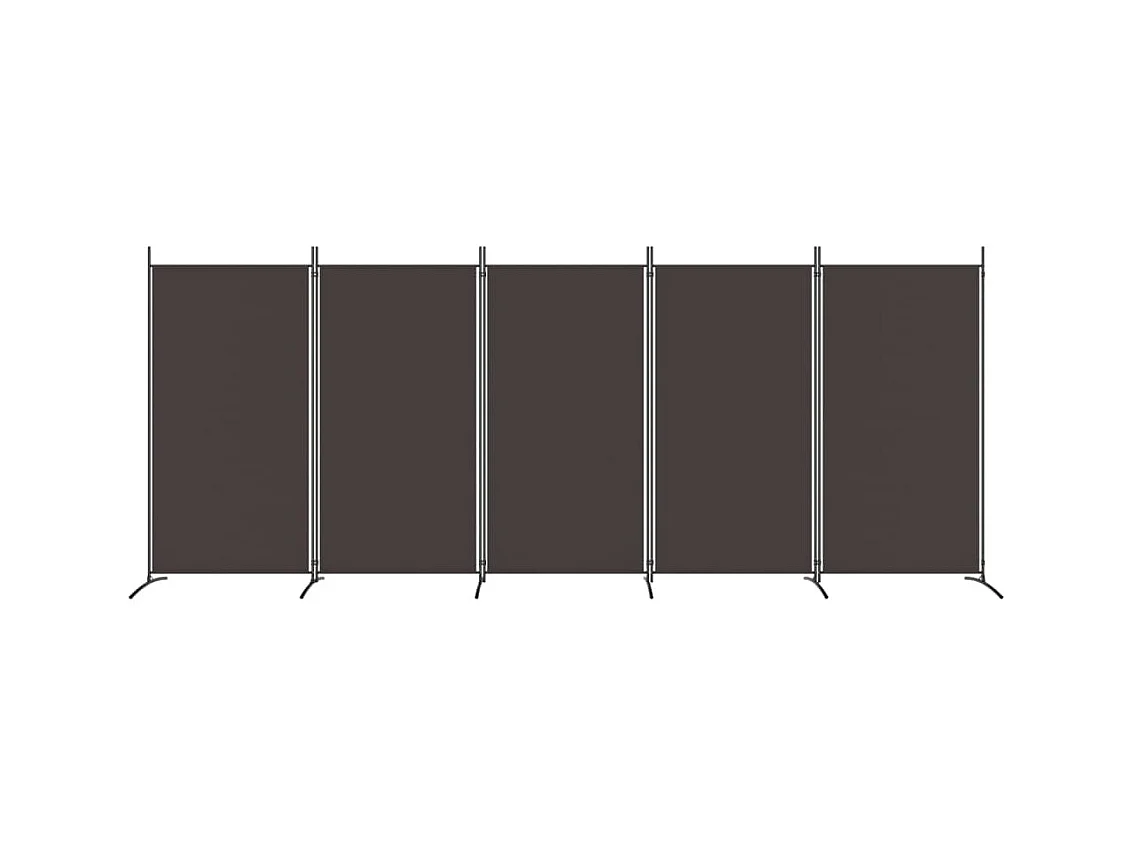 Cloison de séparation 5 panneaux Marron 433x180 cm Tissu