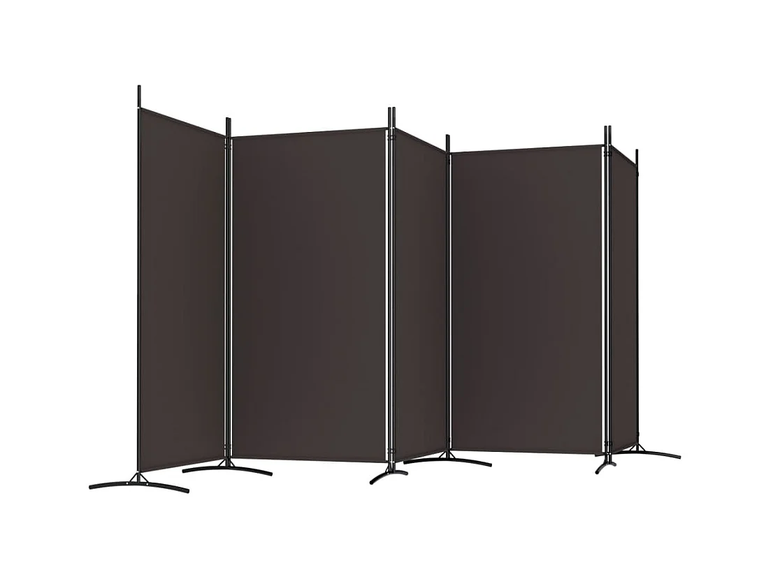 Cloison de séparation 5 panneaux Marron 433x180 cm Tissu