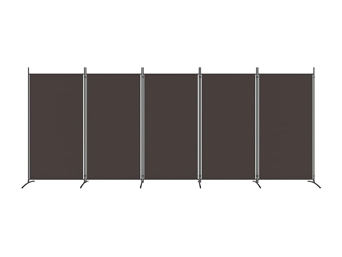 Cloison de séparation 5 panneaux Marron 433x180 cm Tissu