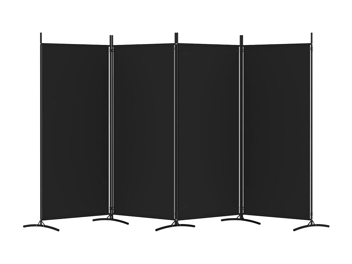 Mampara divisoria de 4 paneles Tela Negra 346x180 cm