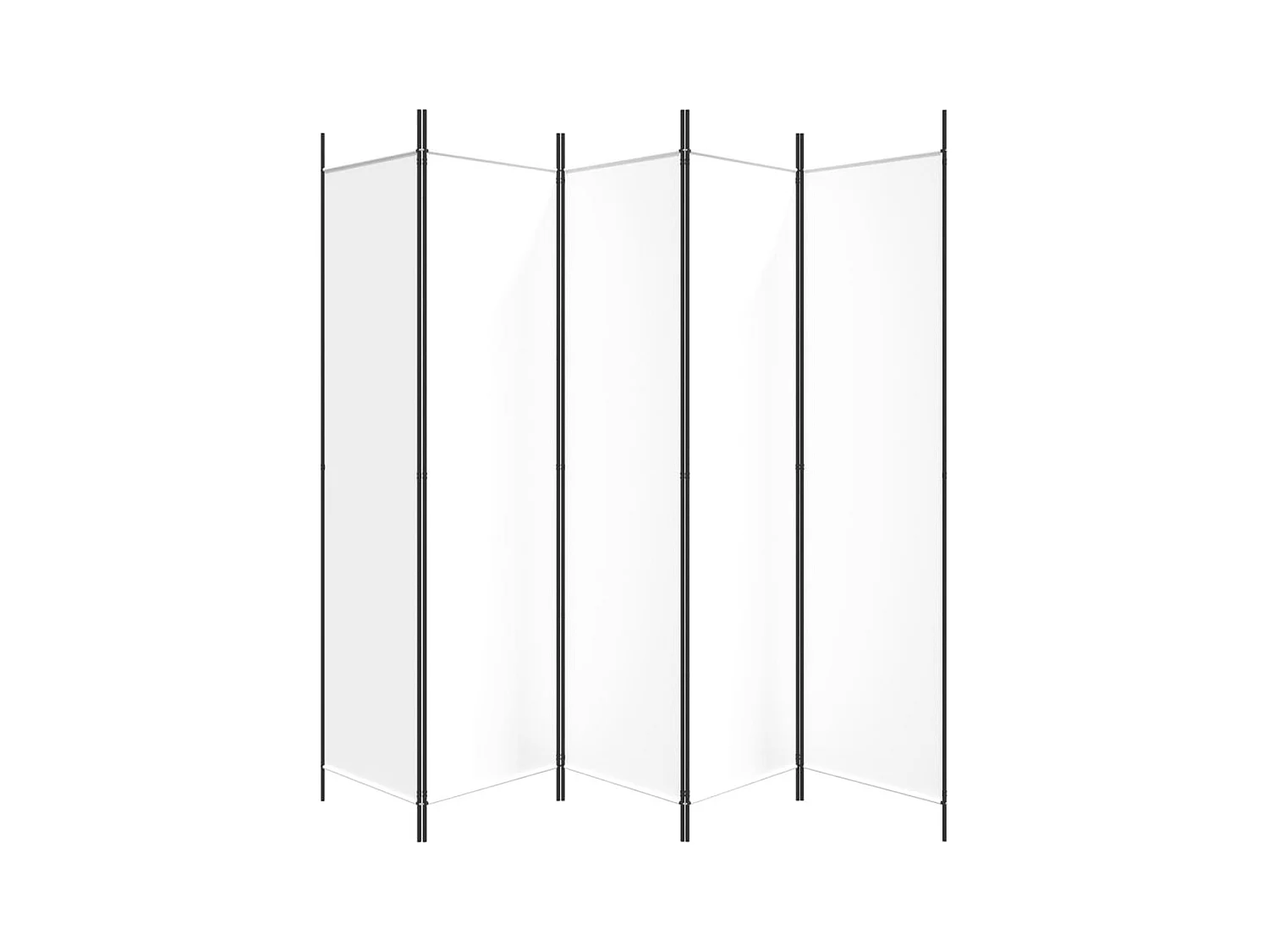Parete divisoria a 5 pannelli Bianco 250x200 cm Tessuto