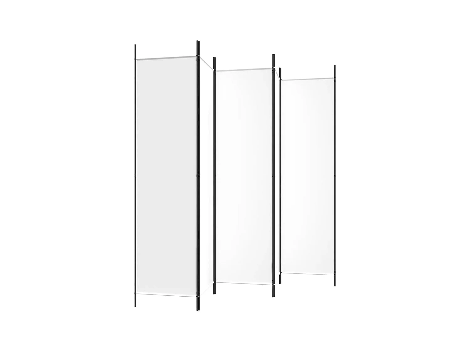 Parete divisoria a 5 pannelli Bianco 250x200 cm Tessuto