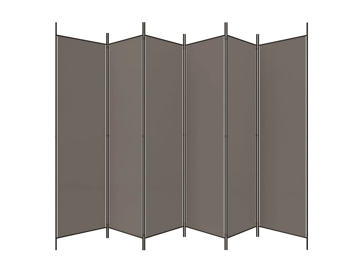 Mampara divisoria de 6 paneles Antracita 300x220 cm Tejido