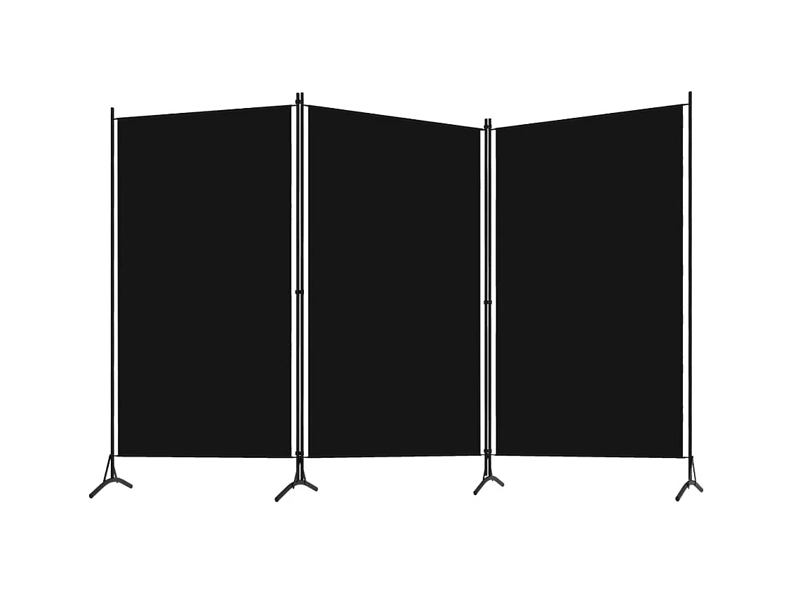 Mampara divisoria de 3 paneles Negra 260x180 cm