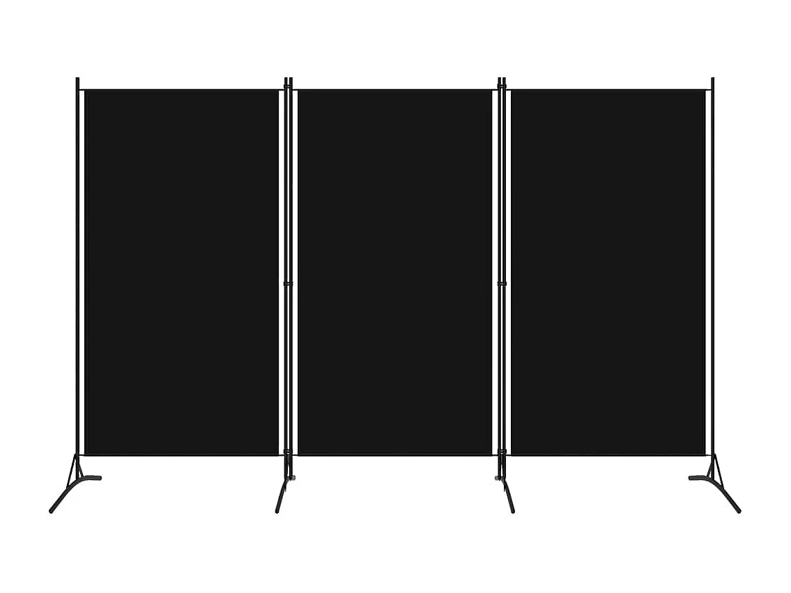 Mampara divisoria de 3 paneles Negra 260x180 cm