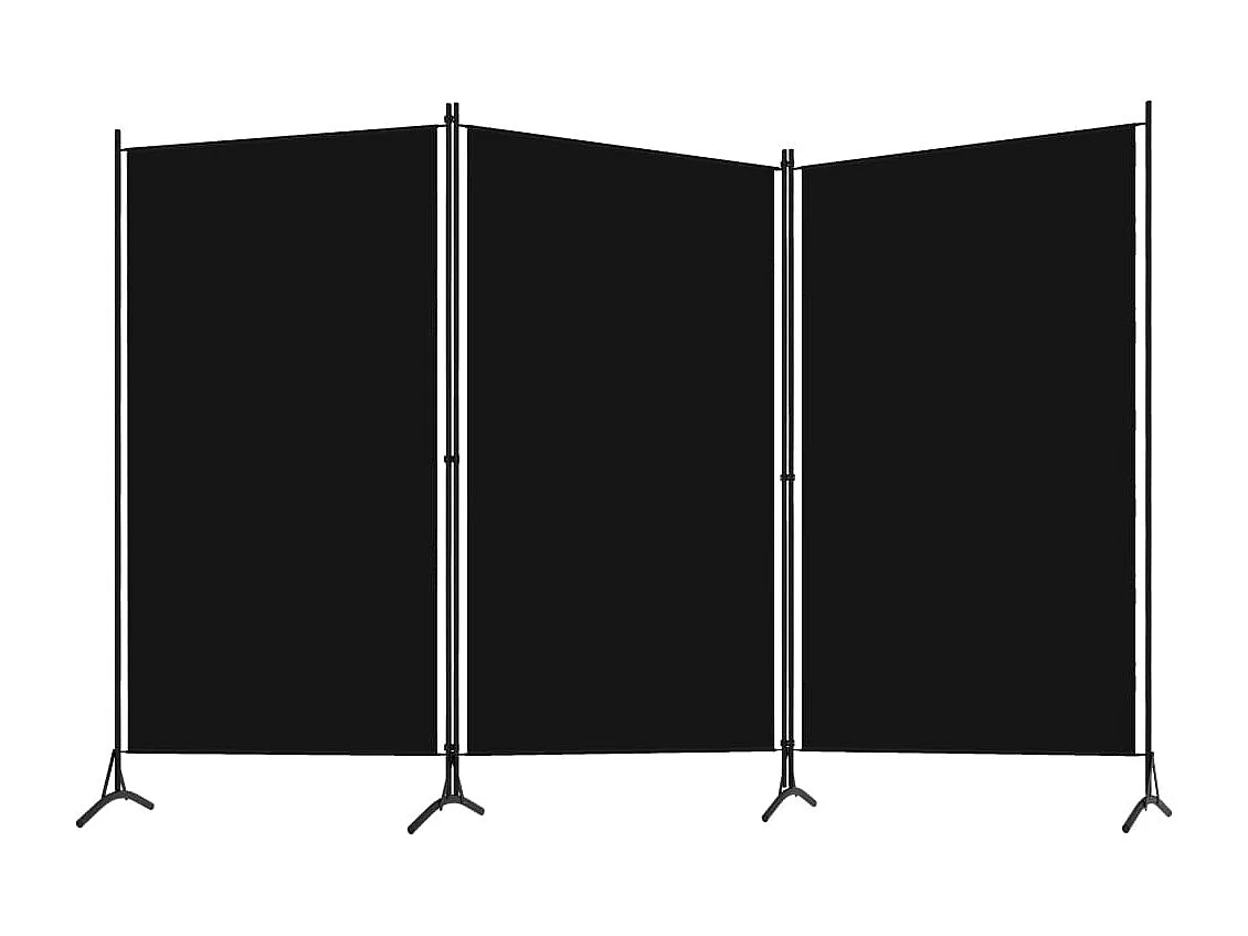 Mampara divisoria de 3 paneles Negra 260x180 cm