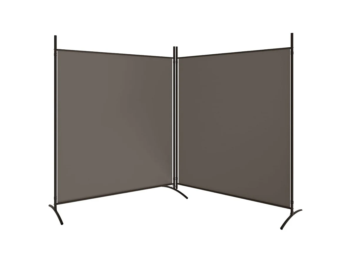Parete divisoria a 2 pannelli Antracite 348x180 cm Tessuto