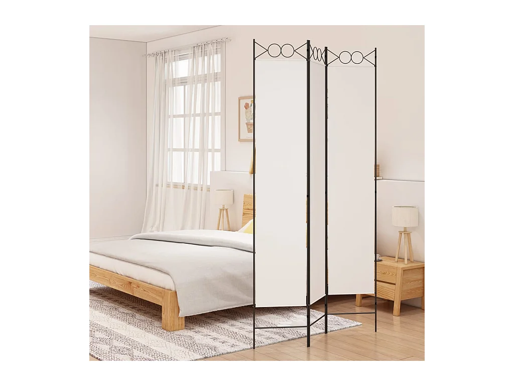 3-delige scheidingswand Wit 120x220 cm Stof