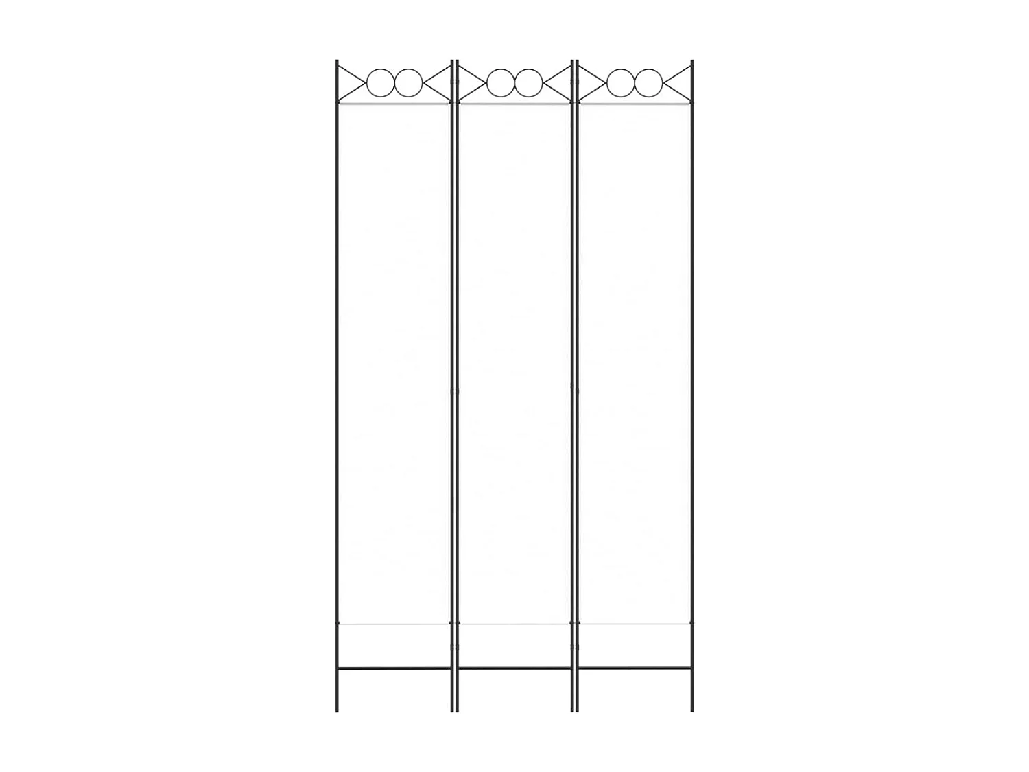 Parete divisoria a 3 pannelli Bianco 120x220 cm Tessuto
