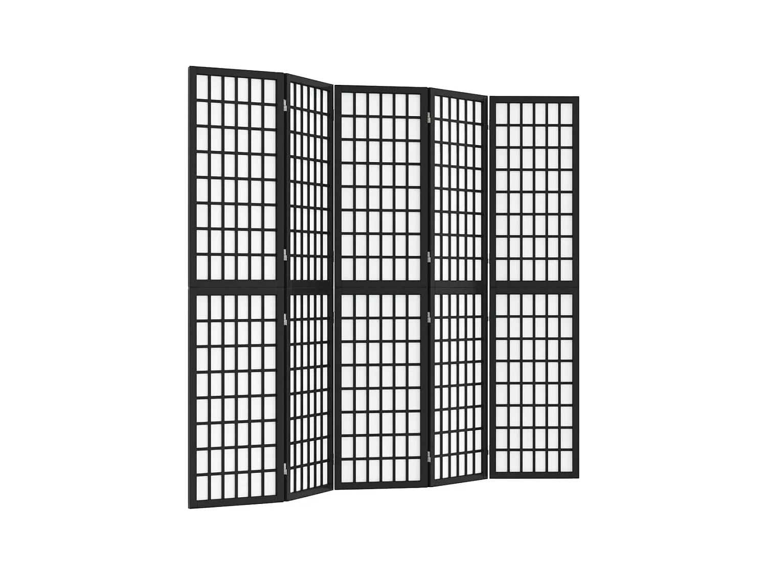 5-delige vouwwand 200x170 cm Zwart